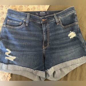 Hollister Dark Wash Distressed Denim Shorts